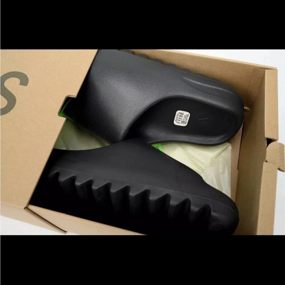 adidas Black Yeezy Onyx Slide Sandals 13